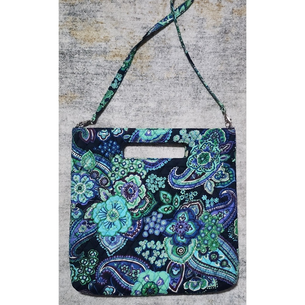 Vera Bradley Women's Holiday Tote Blue Rhapsody Square Shoulder Handle Strap Bag
